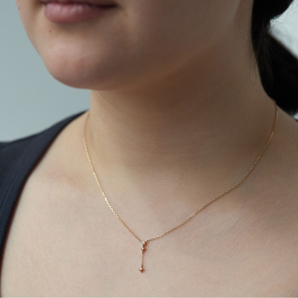 RARE Catbird Spring Fairy Opal Gold Necklace with Diamond Accent Lariat - Picture 3 of 13